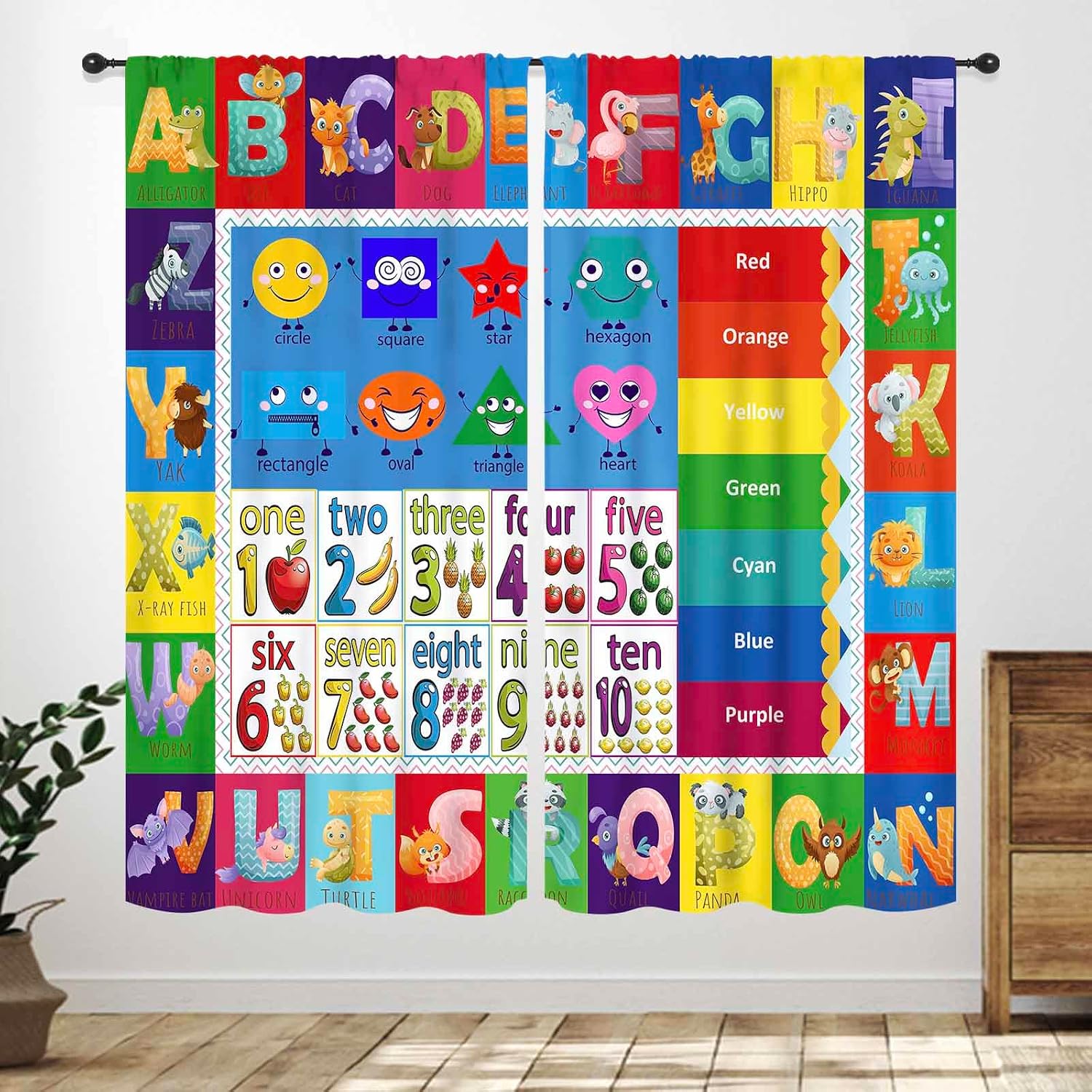 Abc Kids Early Education - Paneles de Cortina con Forma de