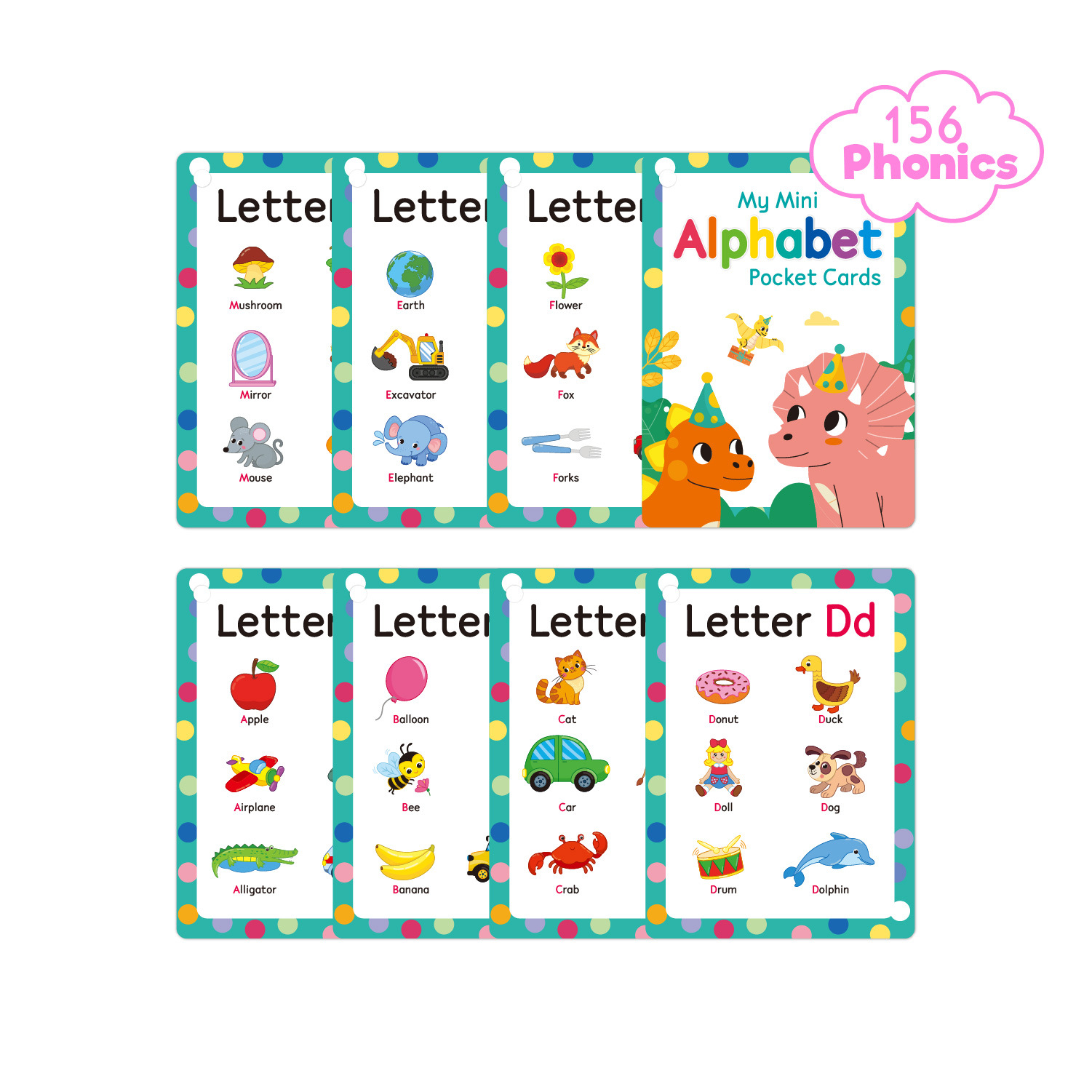 Abc Kids Early Education - Tarjetas Flash ABC Phonics para niños,