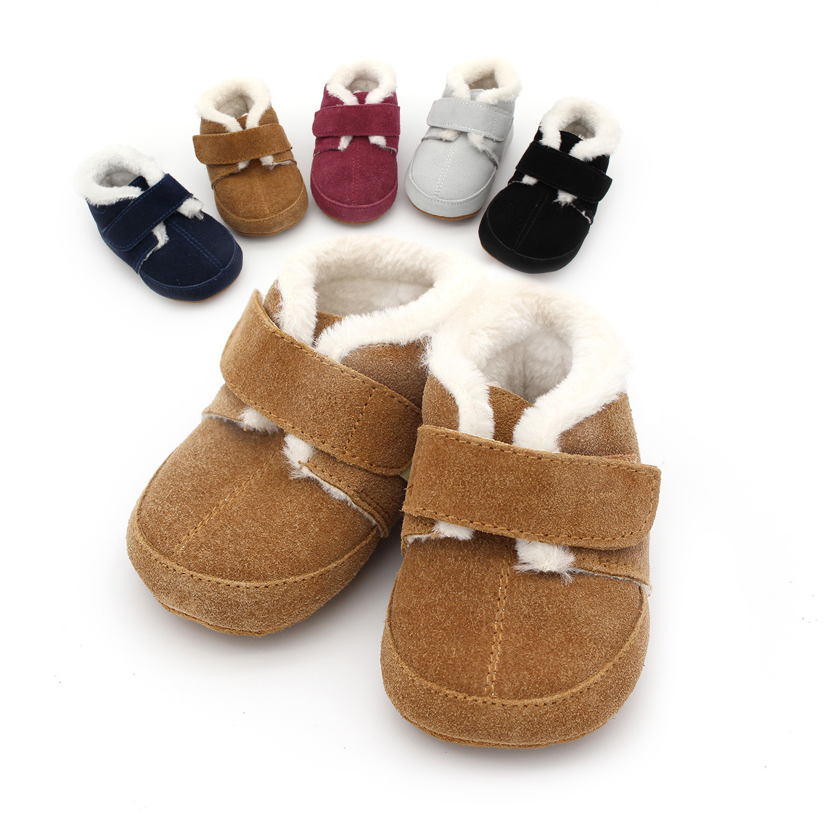 Kids Education Steps - Botas peludas para bebé, zapatos informales