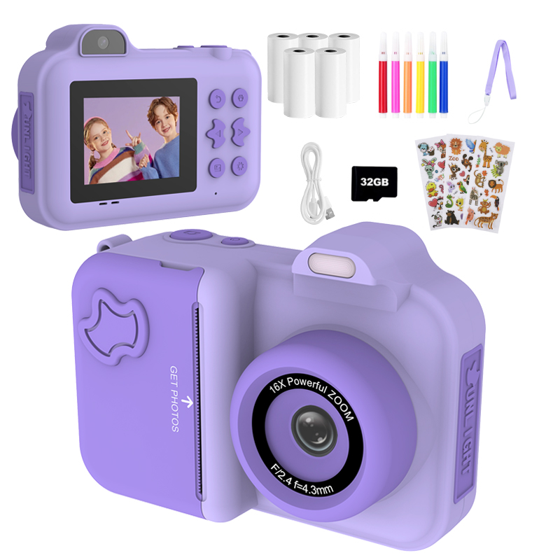 Kids Educational Videos - Cámara Digital para niños, impresión instantánea