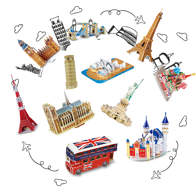 Puzzle Map World - Rompecabezas 3D de construcción de arquitectura
