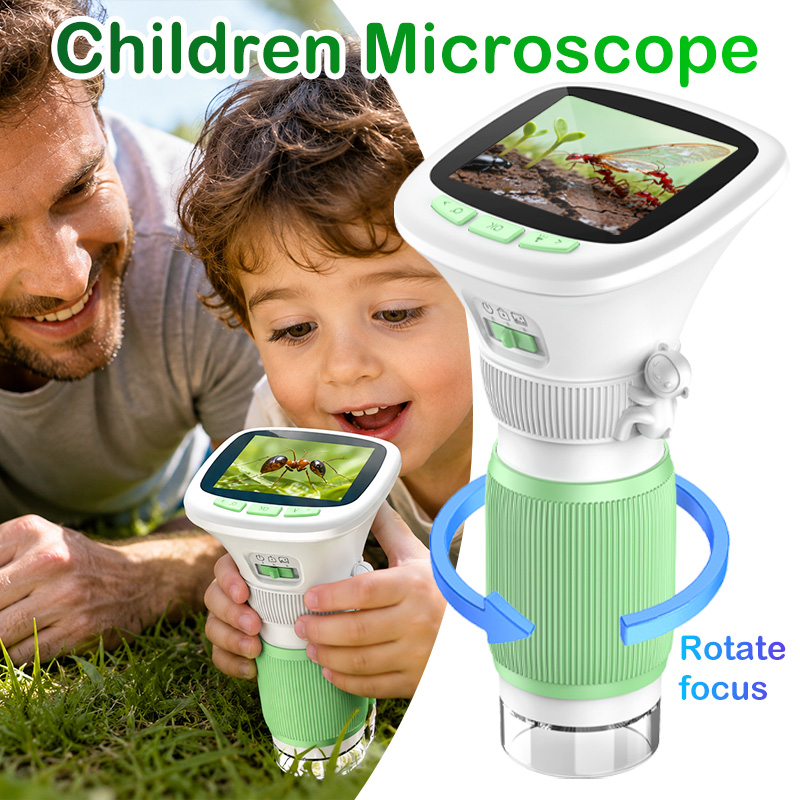 Kids Educational Videos - Microscopio Digital Portátil para Niños, 1000X,