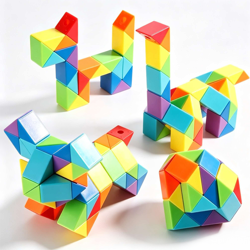 Kids Education Related - Cubo Mágico Arcoíris Plegable Grande, Rompecabezas