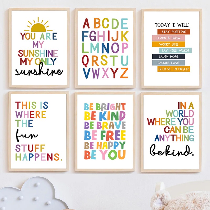 English Kids Education - Póster educativo en inglés, alfabeto, números,