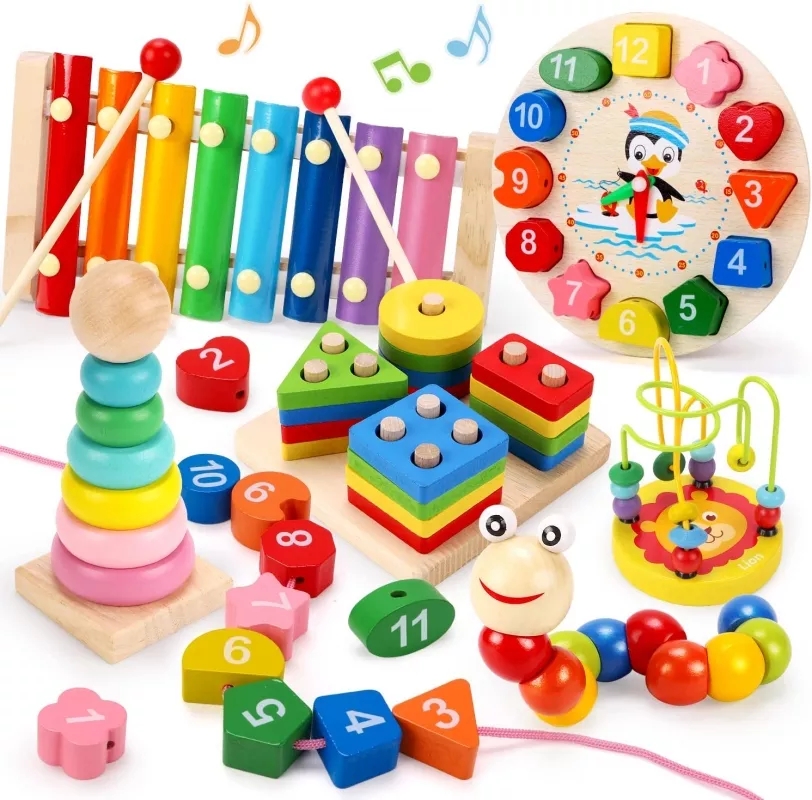 Juguetes de madera Montessori  - Kids Educational Game 2 reseña y precio